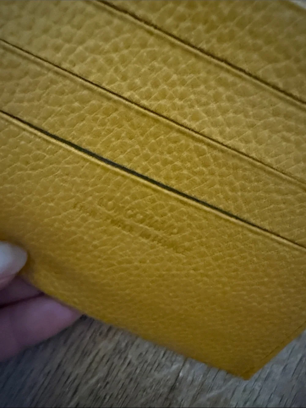 Longchamp Mustard Yellow Leather Card Holder